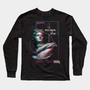 Modern 3D Art - Glitch Quote Long Sleeve T-Shirt